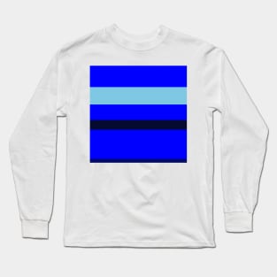 A super integration of Sky Blue, Primary Blue, Darkblue and Dark Navy stripes. Long Sleeve T-Shirt